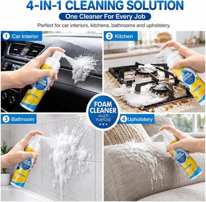 Multifunctional Foam-Cleaner Spray for Car 200 ml Each (Pack Of 2)