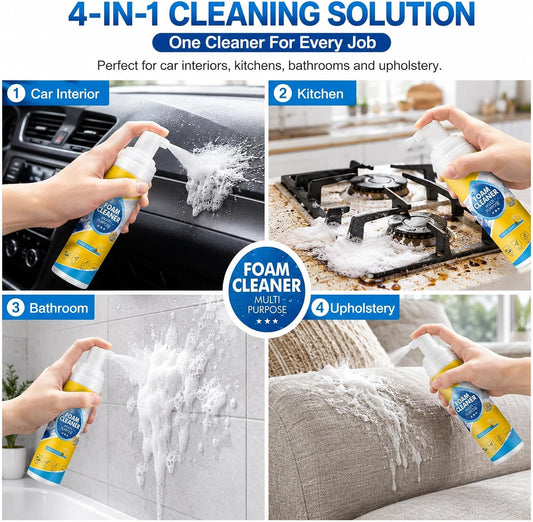 Multifunctional Foam-Cleaner Spray for Car 200 ml Each (Pack Of 2)